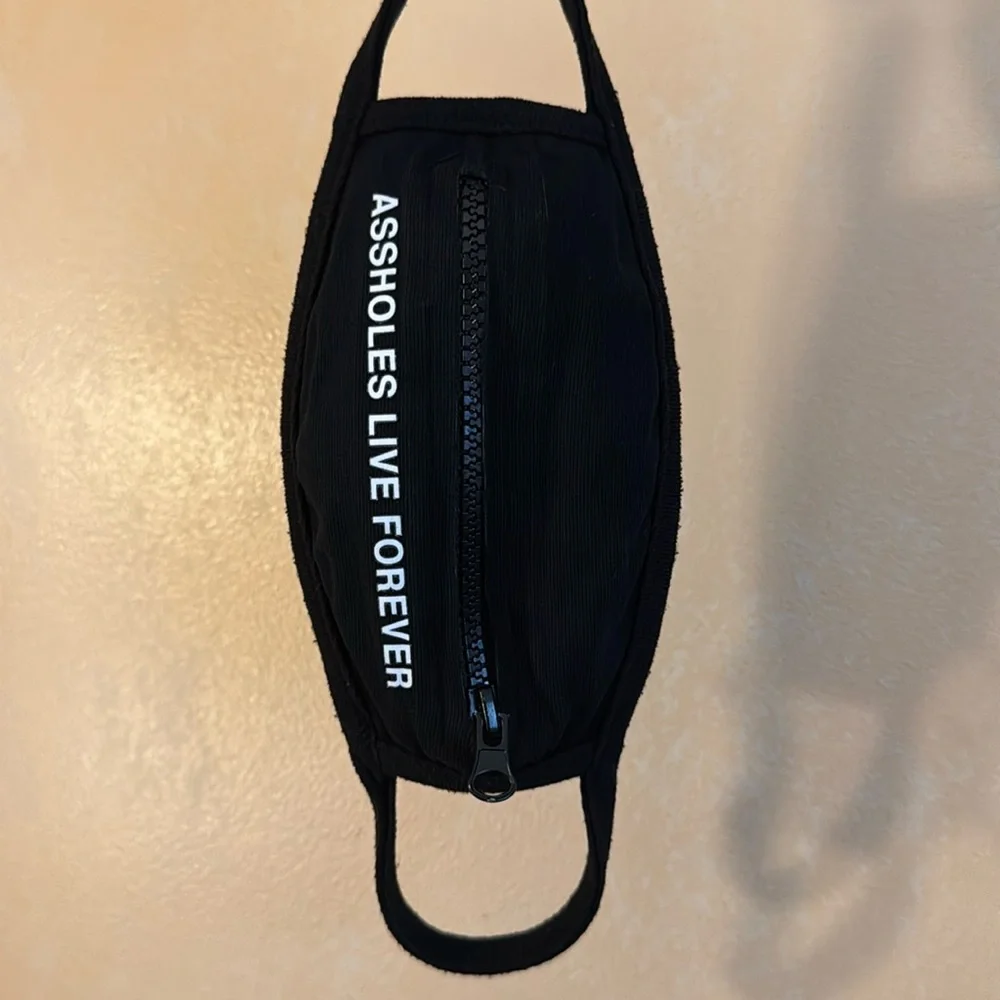Assholes Live Forever face mask w/zipper